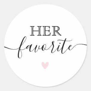 Haar favoriete moderne kalligrafie gunst ronde sticker
