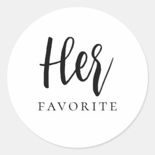 Haar favoriete moderne kalligrafische cadeau ronde sticker