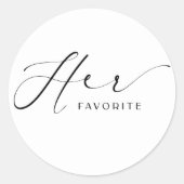 Haar favoriete partij Stickers een script letterty (Voorkant)