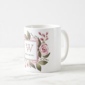 Haar favoriete Roos monogram Mok (Voorkant rechts)