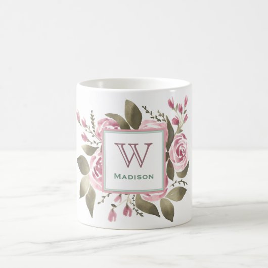 Haar favoriete Roos monogram Mok (Center)