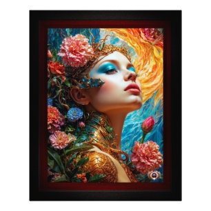 Haar Floral Delights AI Concept Art van Xzendor7 Foto Afdruk