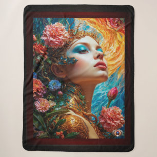 Haar Floral Delights AI Concept Art van Xzendor7 Sherpa Deken
