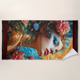Haar Floral Delights AI Concept Art van Xzendor7 Strandlaken