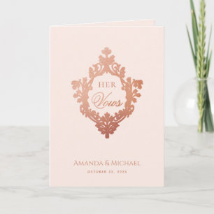 Haar geloften Roze Elegante Roze Gouden Wapen Wedd Kaart