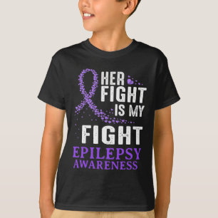 Haar gevecht Epilepsie Bewustzijn Paarse Lint Epil T-shirt