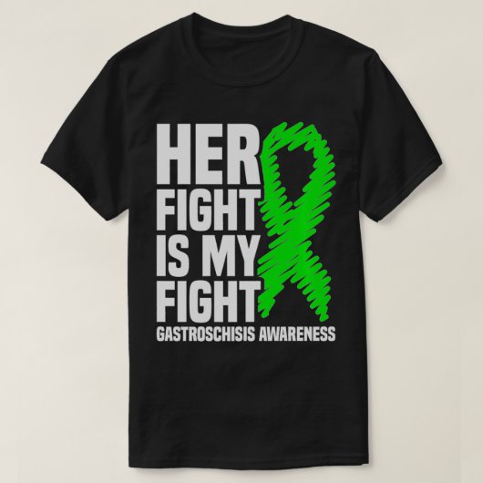 Haar gevecht is mijn 'Gastroschisis Bewustbank' T-shirt (Design voorkant)