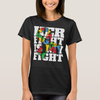 Haar gevecht is mijn gevecht autisme kind bewustwo t-shirt