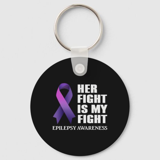 Haar gevecht is mijn gevecht Epilepsie Awareness S Sleutelhanger (Voorkant)