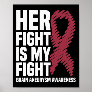 Haar gevecht is mijn gevecht hersenaneurysma bewus poster