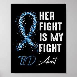 Haar gevecht is mijn gevecht T1D Tante Type 1 Diab Poster
