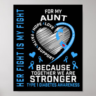 Haar gevecht is mijn gevecht Tante type 1 diabetes Poster