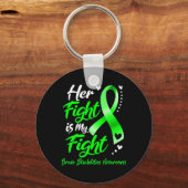 Haar gevecht is mijn strijd tegen hersenhandicaps  sleutelhanger (Achterkant)