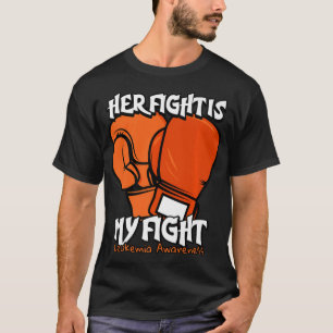 Haar gevecht is mijn vechtbank. Oranje leukemie T-shirt