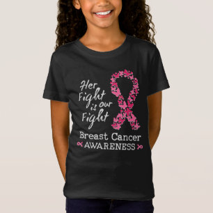 Haar gevecht is ons gevecht Borstkanker bewustzijn T-shirt