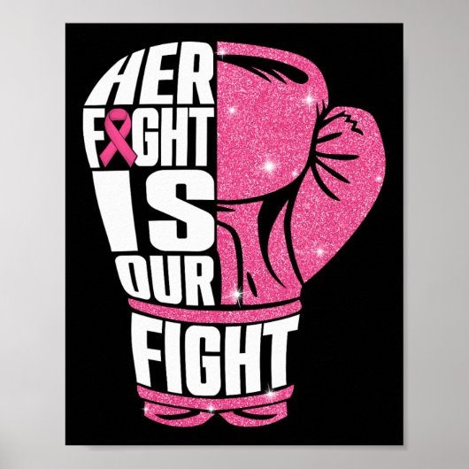 Haar gevecht is onze Fight Breast Cancer Awareness Poster (Voorkant)