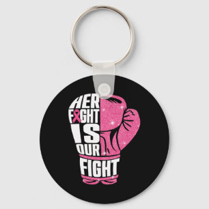 Haar gevecht is onze Fight Breast Cancer Awareness Sleutelhanger