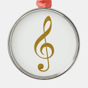 haar gouden treble slim musical note metalen ornament