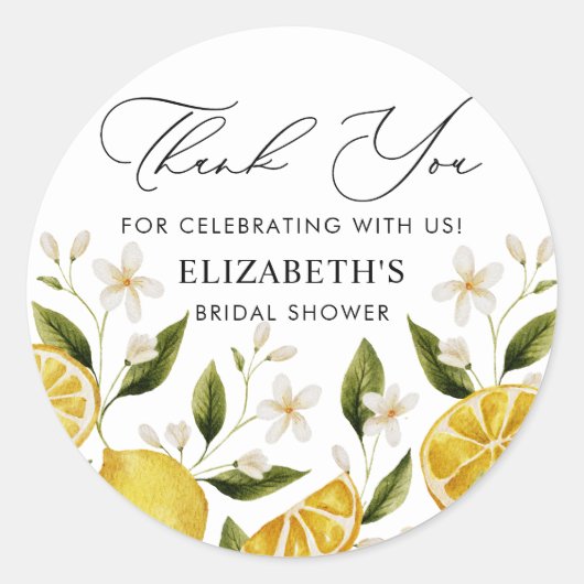 Haar Hoofd Squeeze Gele Citrus Bruiloftsborrel Ronde Sticker (Voorkant)
