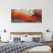 Haar in Waves schilderen Canvas Afdruk (Insitu (Slaapkamer))
