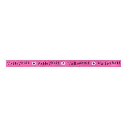 Haar JERSEY NUMBER Roze Volleyballint Lint (Voorkant)
