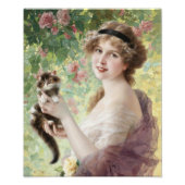 Haar kleine kitten door Emile Vernon Foto Afdruk (Voorkant)