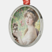 Haar kleine Kitten Metalen Ornament (Links)