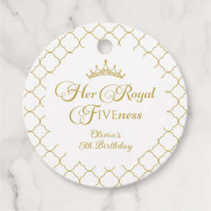 Haar koninklijke schoonheid Gold prinses 5 de verj Bedankjes Labels