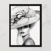 HAAR KROON (ZWART EN WIT) #2 BRIEFKAART (Voorkant)