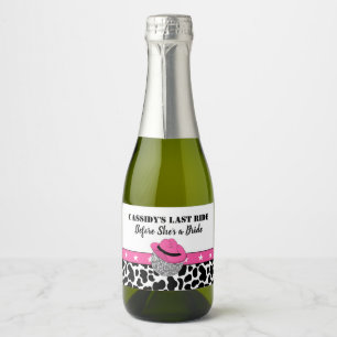 Haar laatste Ride Disco Cowgirl Bachelorette party Sparkling Wijnetiket