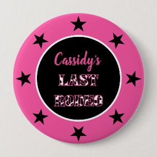 Haar laatste Rodeo Disco Cowgirl Bachelorette part Ronde Button 4,0 Cm