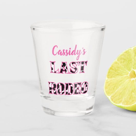Haar laatste Rodeo Disco Cowgirl Bachelorette part Shot Glas (Voorkant)