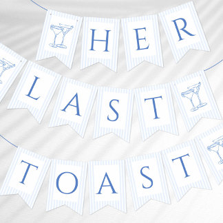 Haar laatste toast op de kust vlaggetjes