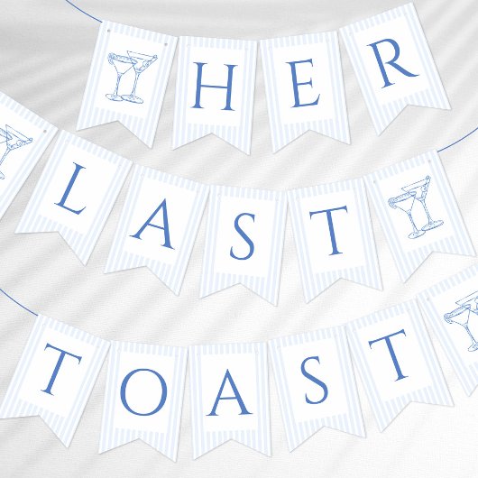 Haar laatste toast op de kust vlaggetjes