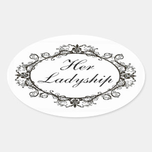 "Haar Ladyship"  labelkiezers Ovale Sticker