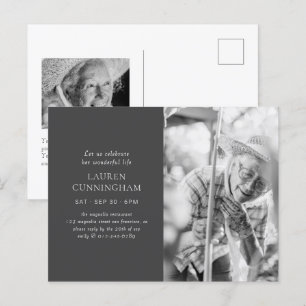 Haar leven vieren moderne eenvoudige minimalistisc briefkaart