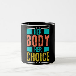 Haar Lichaam Haar Keuze Prochoice Mannen's Onderst Tweekleurige Koffiemok