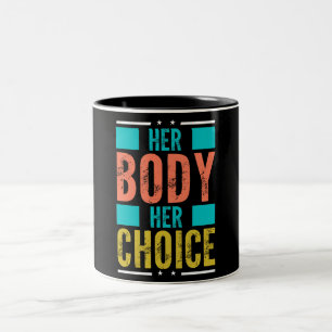 Haar Lichaam Haar Keuze Prochoice Mannen's Onderst Tweekleurige Koffiemok
