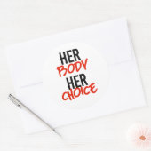 Haar lichaam haar keuze ronde sticker (Envelop)