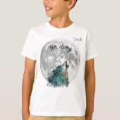 "Haar lied" Wolf and Moon Boy's Custom T-shirt (Voorkant)