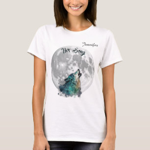 "Haar Lied" Wolf en Maan Dames Custom T-shirt
