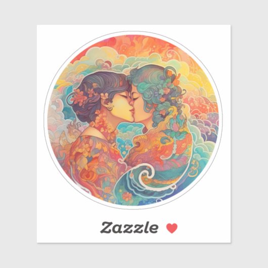 Haar liefde, haar manier sticker (Vel)