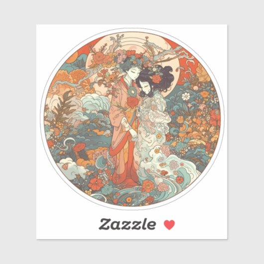 Haar liefde, haar manier sticker (Vel)