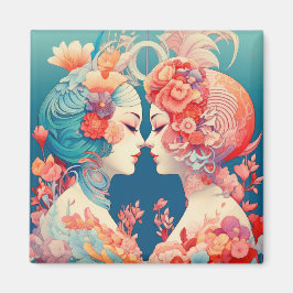 Haar liefde, haar manier | Stijl van lesbische kus Magneet