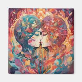 Haar liefde, haar manier | Stijl van lesbische kus Magneet