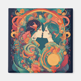 Haar liefde, haar manier | Stijl van lesbische kus Magneet