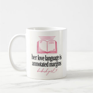 : Haar liefdestaal is geannoteerde kantlijnen Boek Koffiemok
