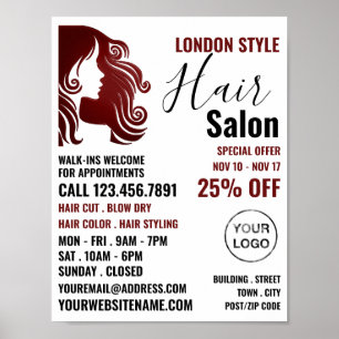 Haar Logo, Haar Stylist, Hair Salon Advert Poster
