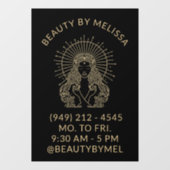 Haar Make-up Nagels Salon Goud Zwart Tarot Marketi Raamsticker (Vel)