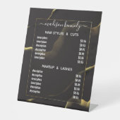 Haar Make-up Zwart Inkt Abstracte Alcohol Fabriek Reclamebord Met Voetstuk (Voorkant)